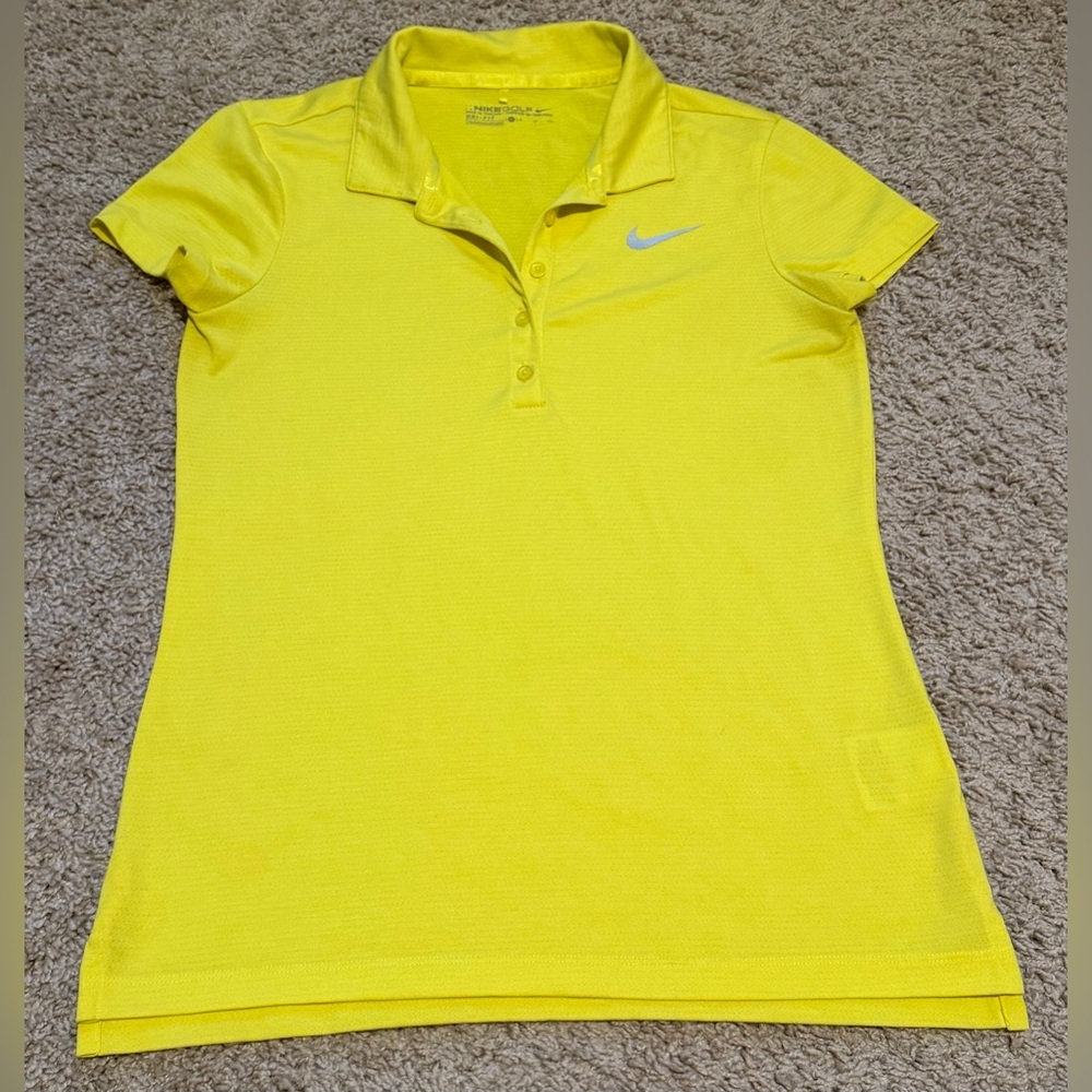 Nike Golf Women’s Dri Fit Golf Shirt Size Small Bright Yellow Polo